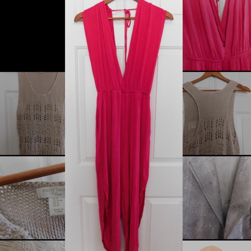 Hot pink full length romper